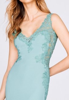 Mermaid cocktail dress with V-neck and illusions (8333)