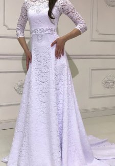 Свадебное платье со шлейфом 00016