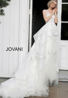 Off White Floral Embroidered Wedding Dress JB68165