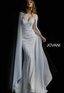 Ivory off the Shoulder Embellished Wedding Dress 45566